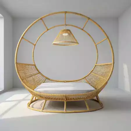 Handcrafted Premium Bamboo Bed Being Finished in Our Wayanad Workshop Using Traditional Kerala Techniques