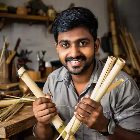 Senior Artisan Lakshmi Devi Demonstrating Traditional Kerala Mortise and Tenon Joint Making Techniques